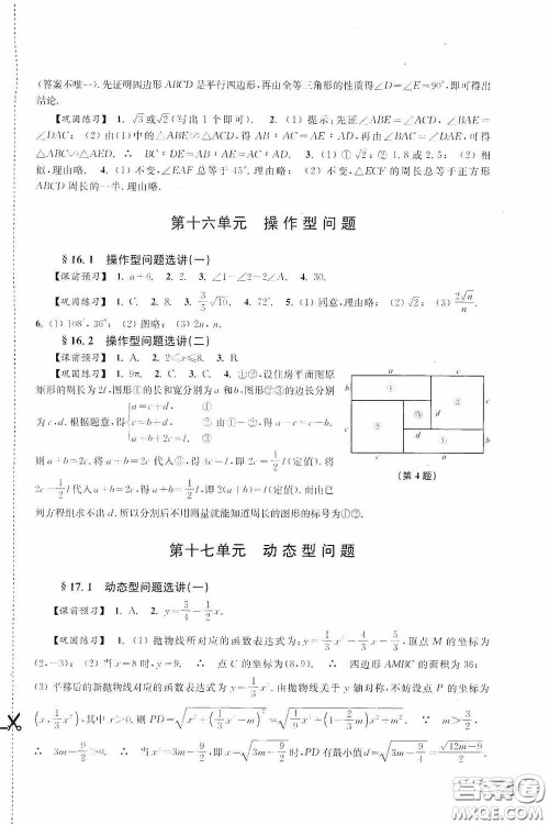 上海科学技术出版社2020新课程初中学习能力自测丛书数学苏教版答案 上海科学技术出版社2020新课程初中学习能力自测丛书数学苏教版答案