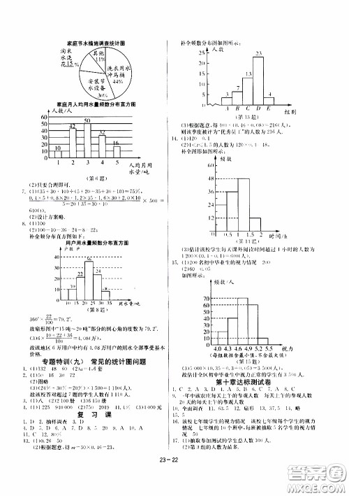 江苏人民出版社2020年课时训练数学七年级下册RMJY人民教育版参考答案