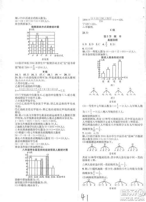 东北师范大学出版社2020决胜中考数学下册答案