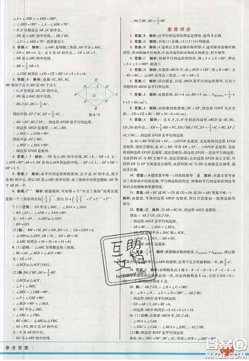 河北教育出版社2020春七彩课堂八年级数学下册青岛版六三制答案