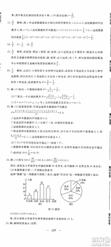 新疆青少年出版社2020黄冈密卷中考总复习数学通用版答案 新疆青少年出版社2020黄冈密卷中考总复习数学通用版答案