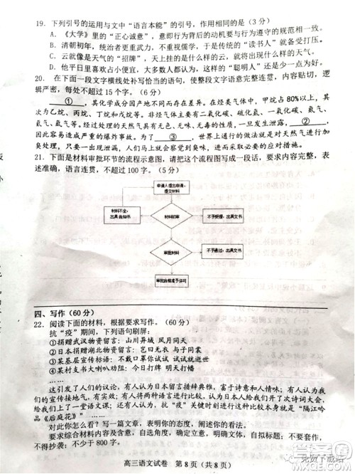 唐山市2019-2020学年度高三年级第一次模拟考试语文试题及答案 唐山市2019-2020学年度高三年级第一次模拟考试语文试题及答案