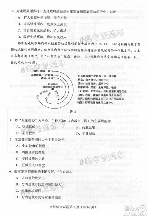 唐山市2019-2020学年度高三年级第一次模拟考试文科综合试题及答案