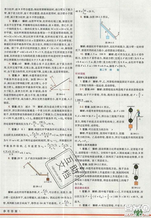 河北教育出版社2020春七彩课堂八年级物理下册北师版答案