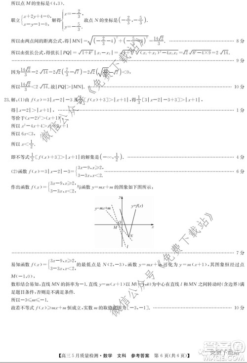 九师联盟2019-2020学年高三5月质量检测文科数学试题及答案 九师联盟2019-2020学年高三5月质量检测文科数学试题及答案