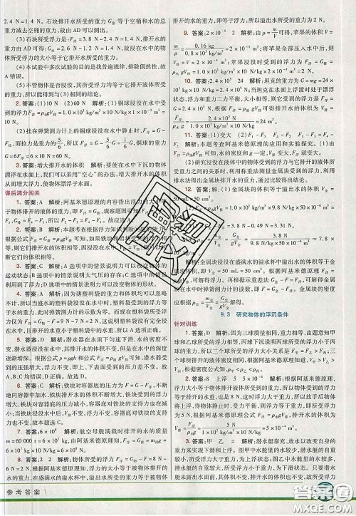 河北教育出版社2020春七彩课堂八年级物理下册沪粤版答案