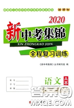 浙江人民出版社2020新中考集锦全程复习训练语文A本课后作业本答案