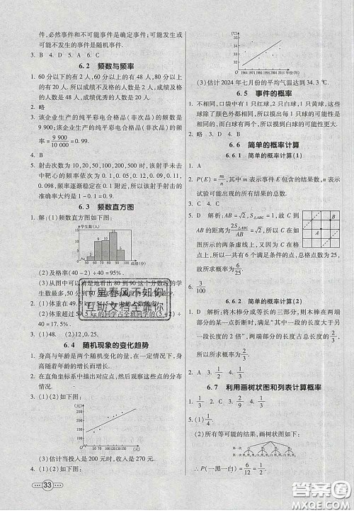 河北教育出版社2020春七彩课堂九年级数学下册青岛版六三制答案 河北教育出版社2020春七彩课堂九年级数学下册青岛版六三制答案