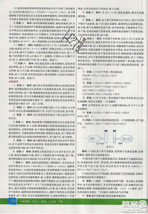 河北教育出版社2020春七彩课堂九年级化学下册人教版答案