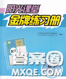 2020新版阳光课堂金牌练习册九年级数学下册人教版答案 2020新版阳光课堂金牌练习册九年级数学下册人教版答案