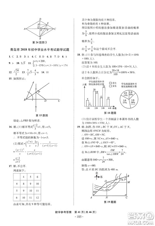 2020一本必胜中考数学模拟试题银版答案 2020一本必胜中考数学模拟试题银版答案