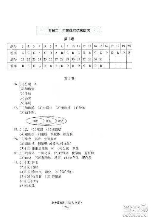 2020一本必胜中考生物模拟试题银版答案 2020一本必胜中考生物模拟试题银版答案