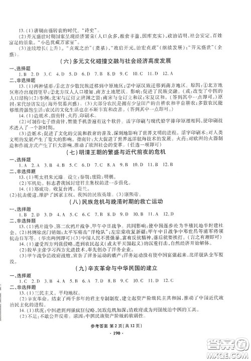 2020一本必胜中考历史模拟试题银版答案 2020一本必胜中考历史模拟试题银版答案