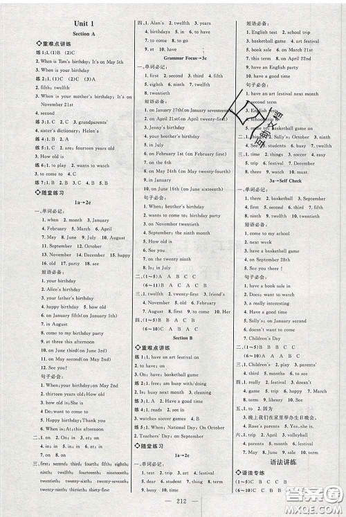 2020春名师助学系列细解巧练六年级英语下册人教版答案 2020春名师助学系列细解巧练六年级英语下册人教版答案