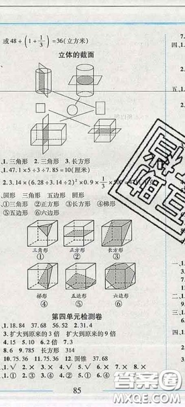 2020春名师助学系列细解巧练五年级数学下册五四制答案