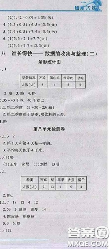 2020春名师助学系列细解巧练三年级数学下册青岛版答案