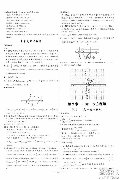 2020赢在起跑线上夺冠百分百新导学课时练七年级数学下册人教版答案