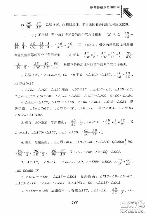 辽宁教育出版社2020尖子生题库九年级数学下册人教版答案