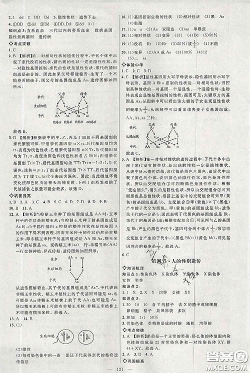 2020春名师助学系列细解巧练八年级生物下册人教版答案