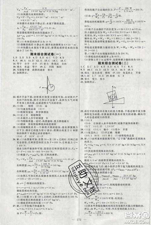 2020春名师助学系列细解巧练八年级物理下册五四制答案 2020春名师助学系列细解巧练八年级物理下册五四制答案