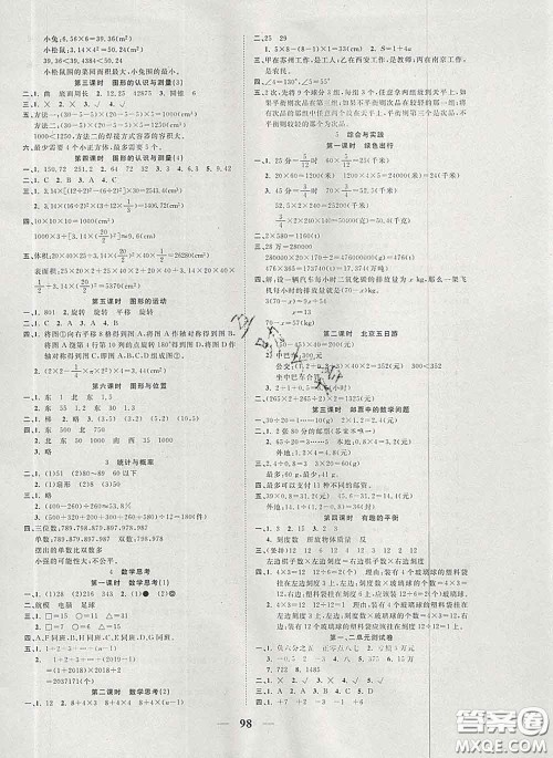 2020新版夺冠新课堂随堂练测六年级数学下册人教版答案