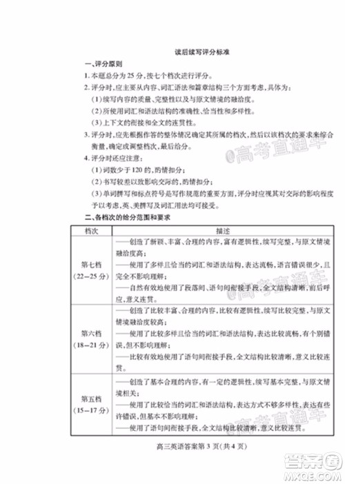 2020年潍坊二模英语试题及答案