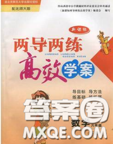 2020新版两导两练高效学案六年级数学下册北师版答案 2020新版两导两练高效学案六年级数学下册北师版答案