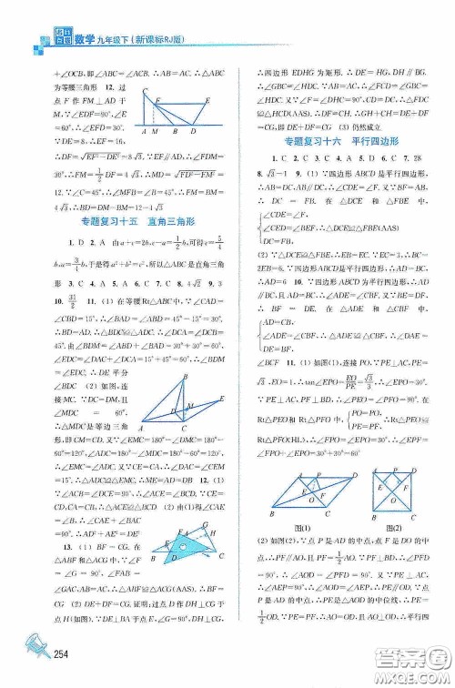 东南大学出版社2020名师点拨课课通教材全解析九年级数学下册人教版答案