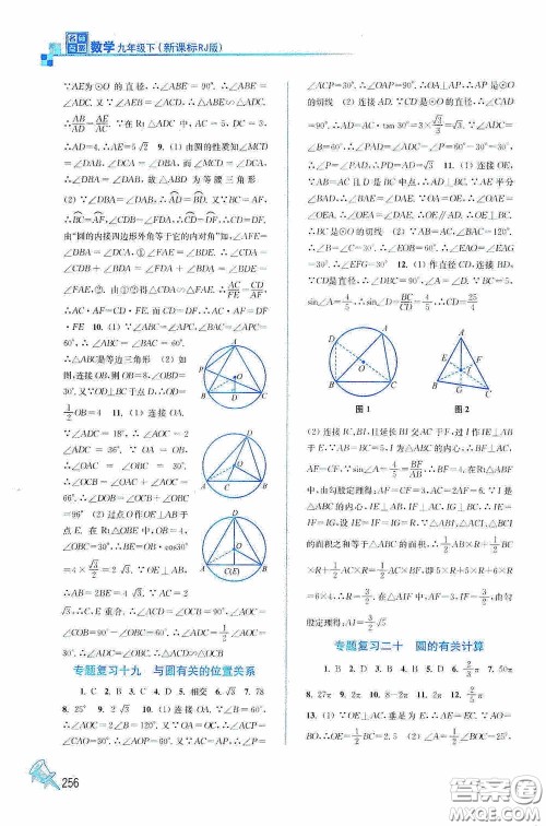 东南大学出版社2020名师点拨课课通教材全解析九年级数学下册人教版答案