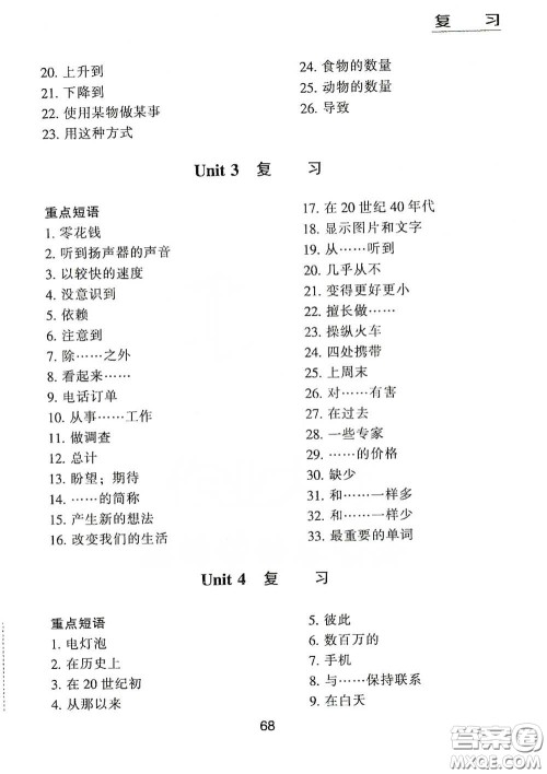 江海出版社2020能力拓展训练课堂小考卷九年级英语下册牛津英语版答案