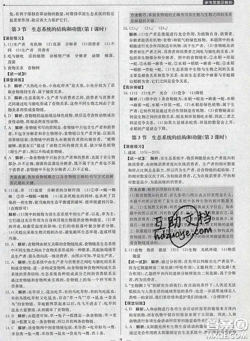 2020春提分教练优学导练测八年级生物下册北师版答案 2020春提分教练优学导练测八年级生物下册北师版答案