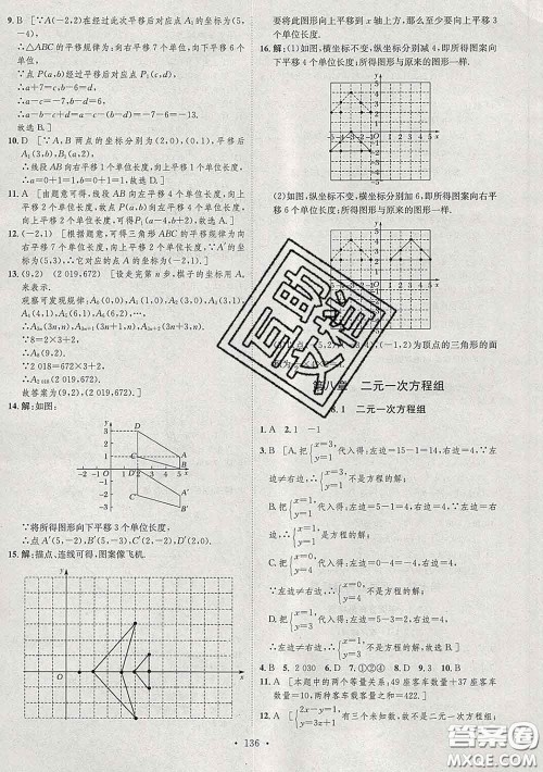 2020春思路教练同步课时作业七年级数学下册人教版答案