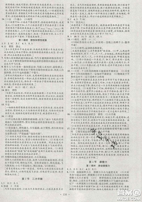 2020春思路教练同步课时作业八年级物理下册人教版答案 2020春思路教练同步课时作业八年级物理下册人教版答案