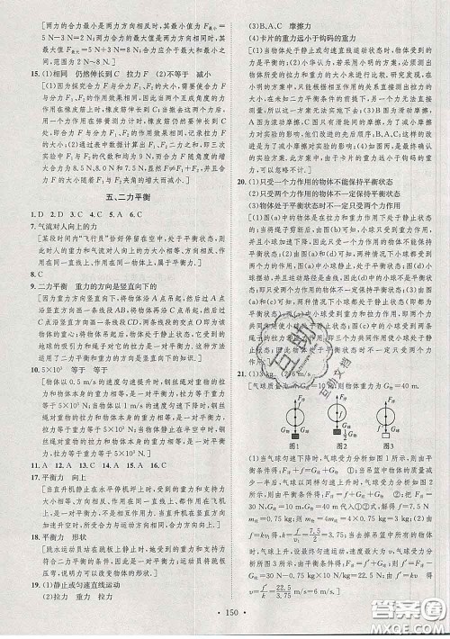 2020春思路教练同步课时作业八年级物理下册北师版答案