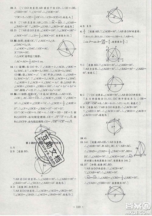 2020春思路教练同步课时作业九年级数学下册北师版答案