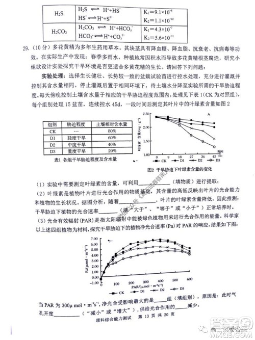 雅礼中学2020届高三5月质量检测理科综合试题及答案 雅礼中学2020届高三5月质量检测理科综合试题及答案