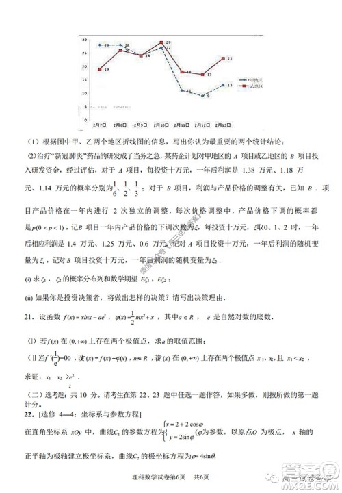 湖南师范大学附属学校2020届高三5月模拟理科数学试题及答案