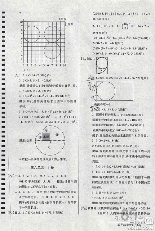 2020春新版最新AB卷小学五年级数学下册苏教版参考答案