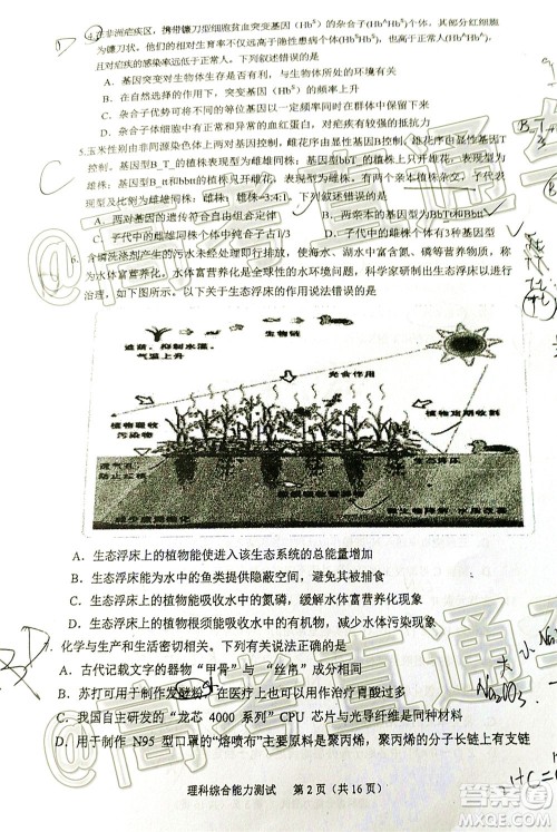 厦门市2020届高中毕业班五月质量检查理科综合试题及答案 厦门市2020届高中毕业班五月质量检查理科综合试题及答案