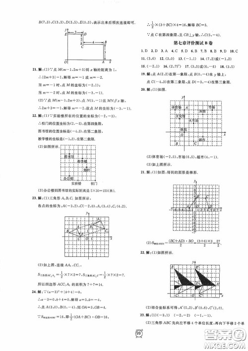 钟书金牌2020过关冲刺100分七年级数学下册人教版答案 钟书金牌2020过关冲刺100分七年级数学下册人教版答案