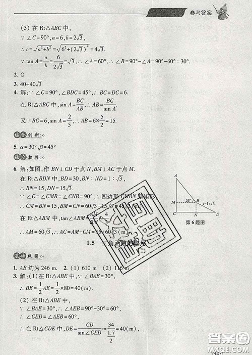 青岛出版社2020春新课堂同步学习与探究九年级数学下册答案