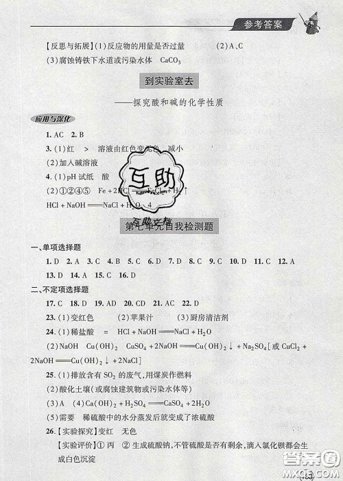 青岛出版社2020春新课堂同步学习与探究九年级化学下册答案