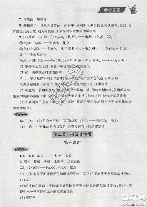 青岛出版社2020春新课堂同步学习与探究九年级化学下册答案