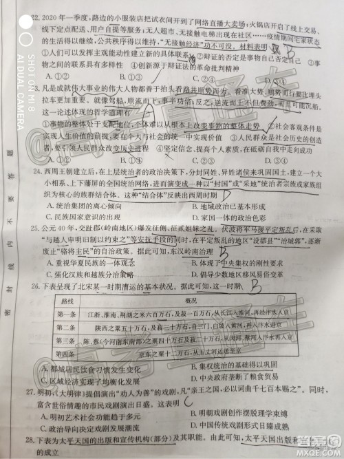 湛江市2020年普通高考测试二文科综合试题及答案 湛江市2020年普通高考测试二文科综合试题及答案