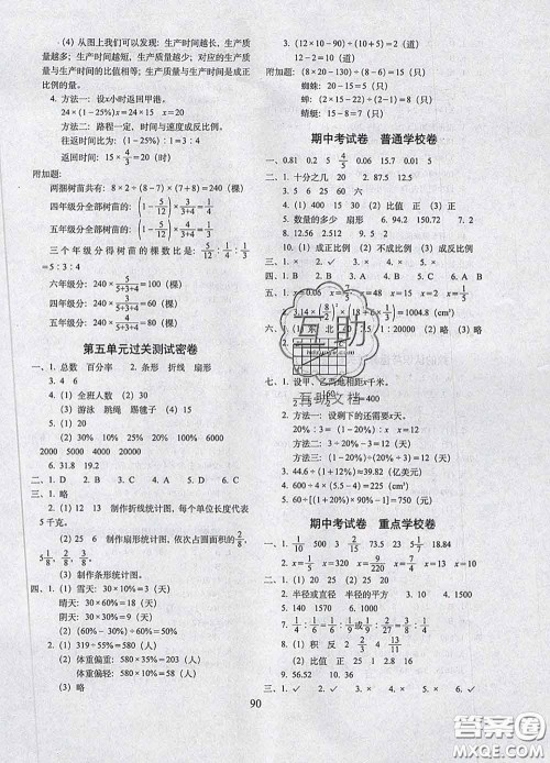 2020春期末冲刺100分完全试卷六年级数学下册青岛版答案 2020春期末冲刺100分完全试卷六年级数学下册青岛版答案