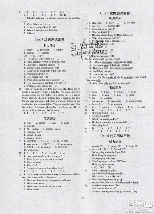 2020春期末冲刺100分完全试卷六年级英语下册人教精通版答案 2020春期末冲刺100分完全试卷六年级英语下册人教精通版答案