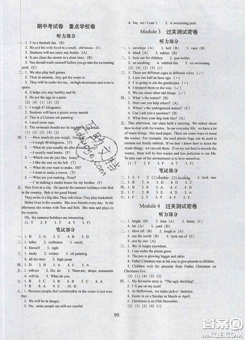 2020春68所名校图书期末冲刺100分完全试卷六年级英语下册牛津版答案