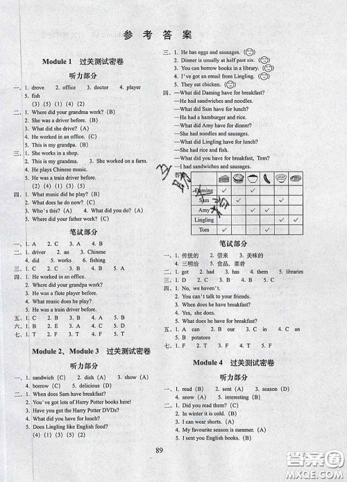 2020春期末冲刺100分完全试卷五年级英语下册外研版一起答案 2020春期末冲刺100分完全试卷五年级英语下册外研版一起答案