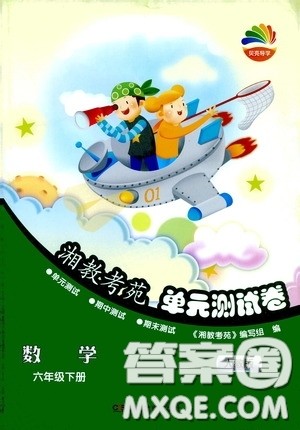 湖南教育出版社2020湘教考苑单元测试卷六年级数学下册人教版答案