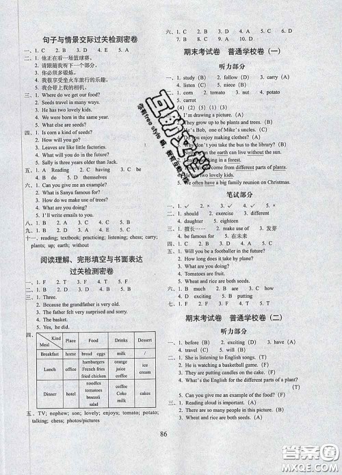 2020春68所名校图书期末冲刺100分完全试卷五年级英语下册北京版答案 2020春68所名校图书期末冲刺100分完全试卷五年级英语下册北京版答案